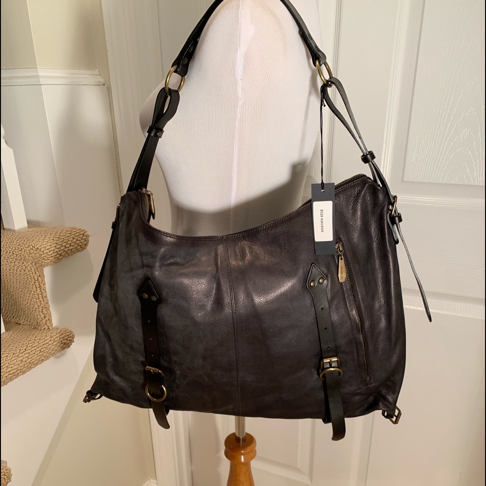 ๐ SOLD ๐ NWT, dark, slate grey leather bag - Picture 1 of 8